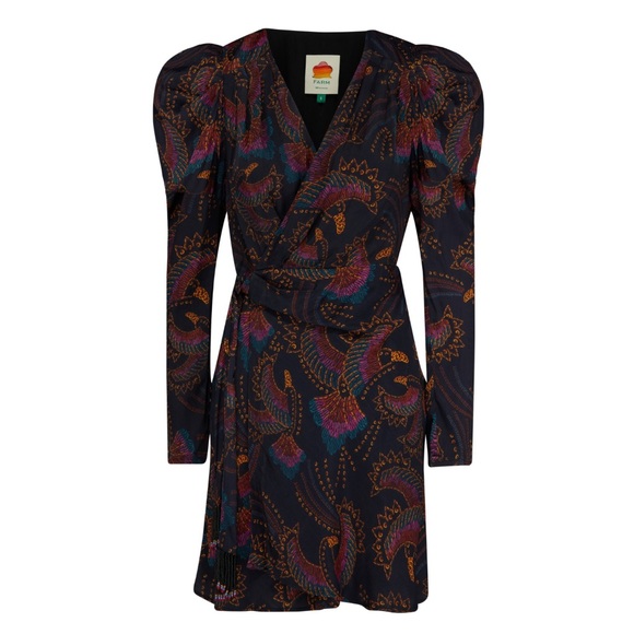 ✨SALE✨ FARM Rio Toucans Long Sleeve Wrap Dress ✨SALE✨ - Picture 15 of 17